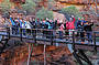 Tour group on a bridge at Kings Canyon